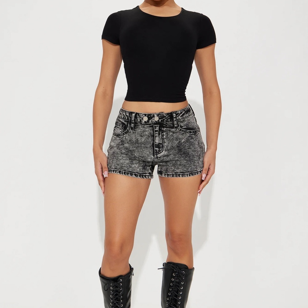 Women's Black Denim Shorts